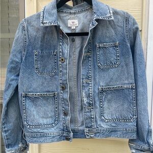 AG Adriano Goldschmied Womens Cotton Denim Button Down Jean Jacket Blue Size XS